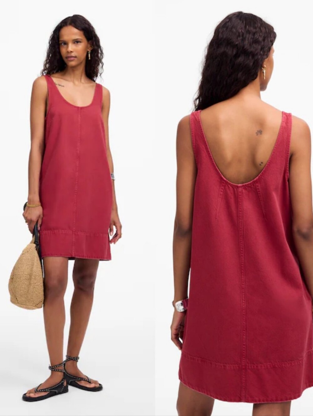 Madewell Denim Scoopneck Mini Dress